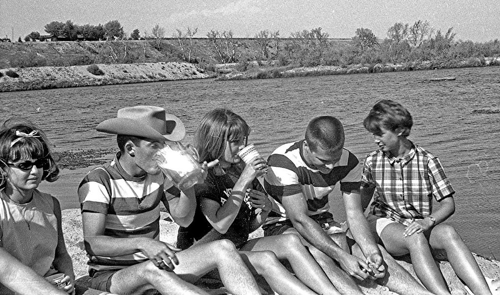 #156 River bash with coeds, spring 1965