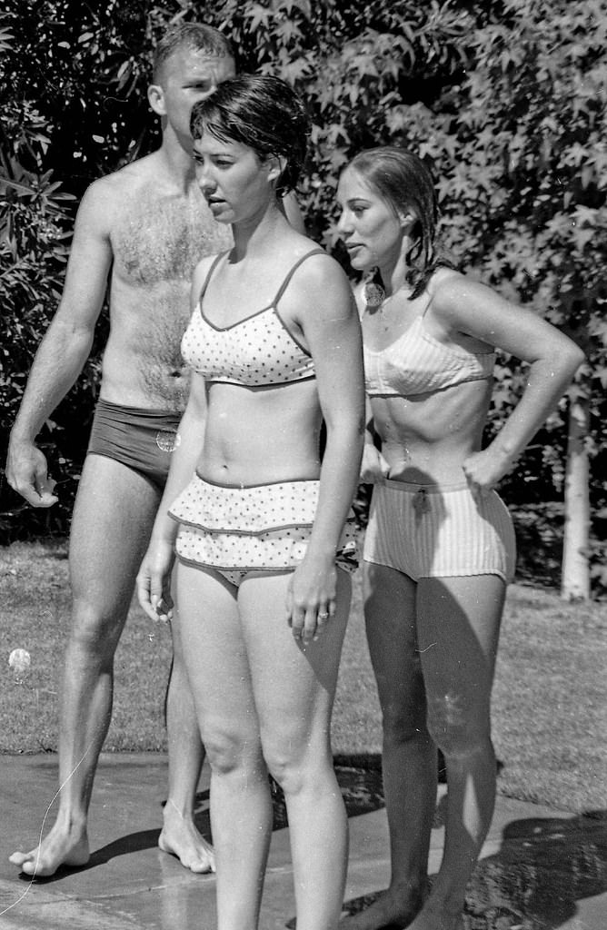 #159 Social with coeds at Fresno State College, 1965