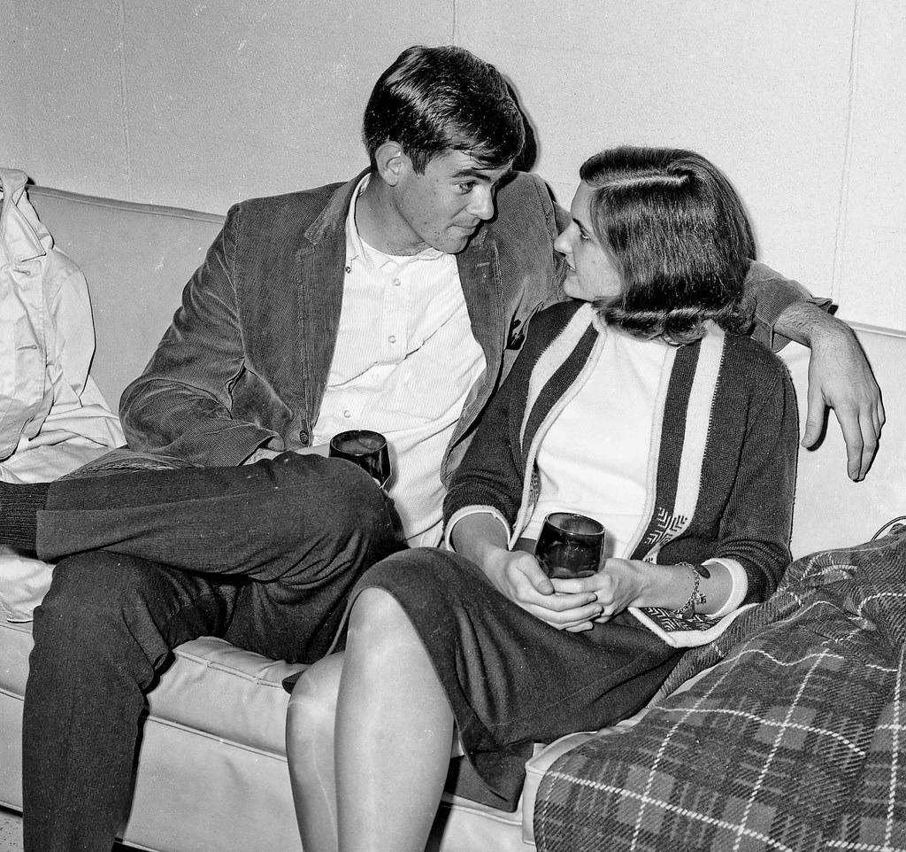 #36 Nov 16th, 1963–Post Game Party, John and friend–Fresno State College