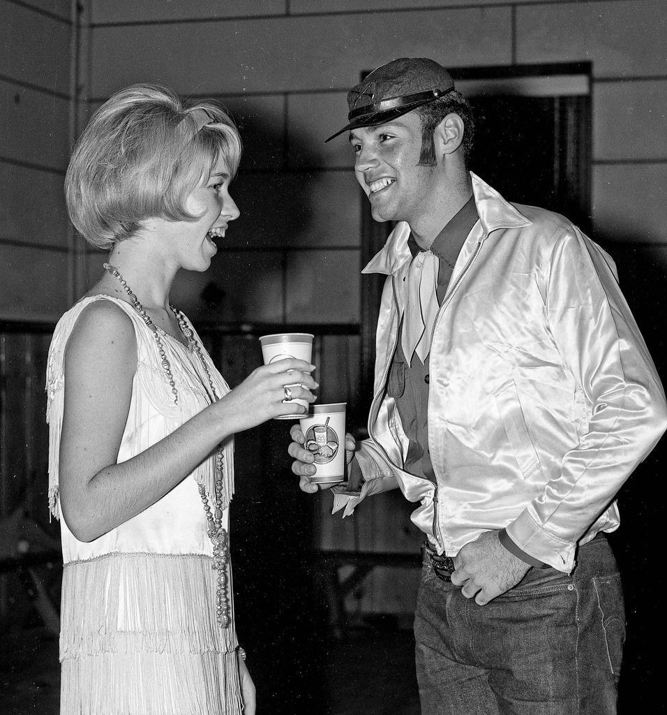 #75 Clark and date at Costume Bash, Fresno State College, 1964