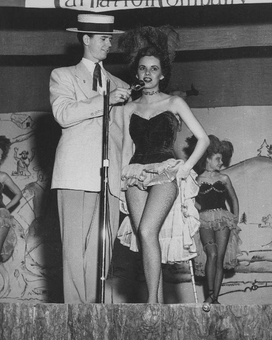 #4 Frontier Fiesta show host with performer, 1950s