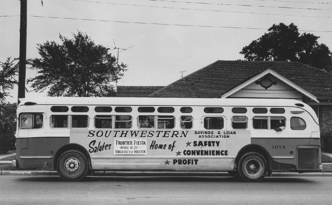 #37 Southwestern Savings & Loan Association bus, 1950s