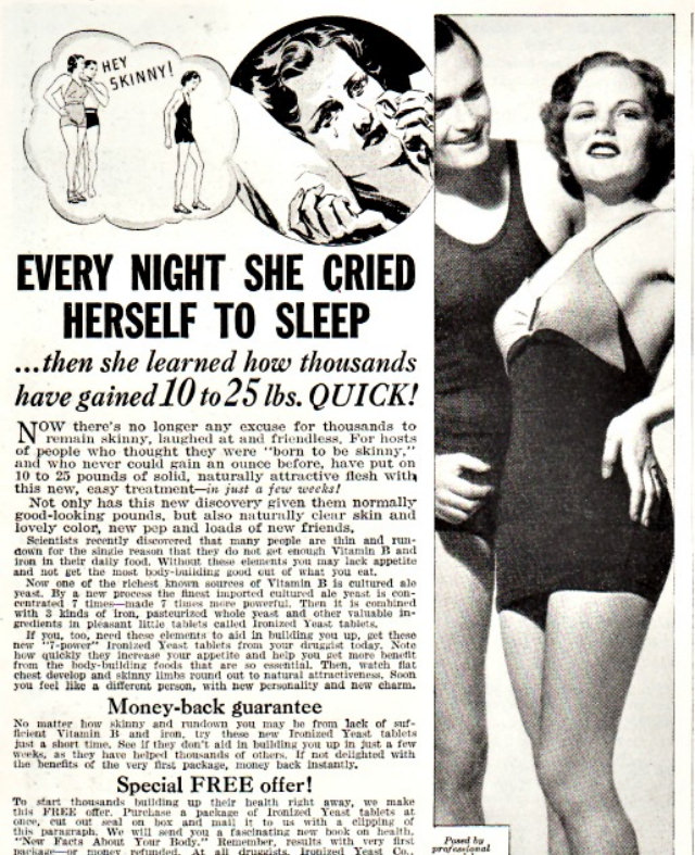Don&;t be Skinny: Use Ironized Yeast, the Quick Way to Gain Weight, So You’ll Look Better in a Bathing Suit!