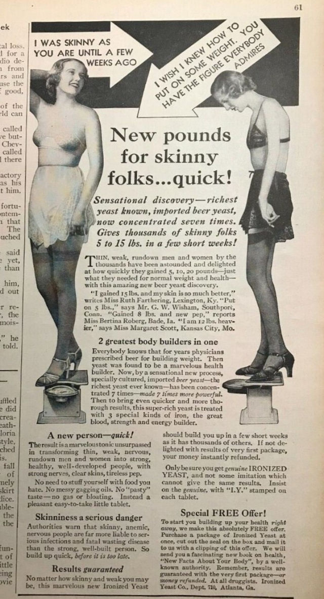Don&;t be Skinny: Use Ironized Yeast, the Quick Way to Gain Weight, So You’ll Look Better in a Bathing Suit!