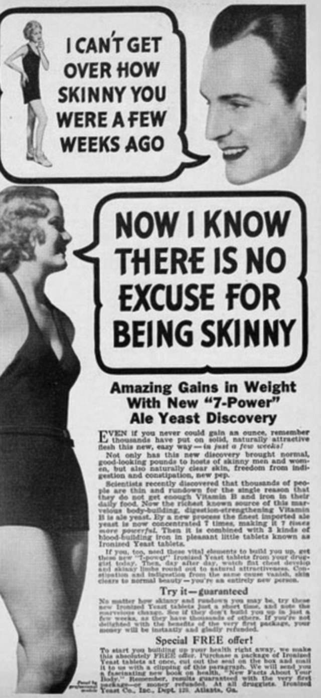 Don&;t be Skinny: Use Ironized Yeast, the Quick Way to Gain Weight, So You’ll Look Better in a Bathing Suit!