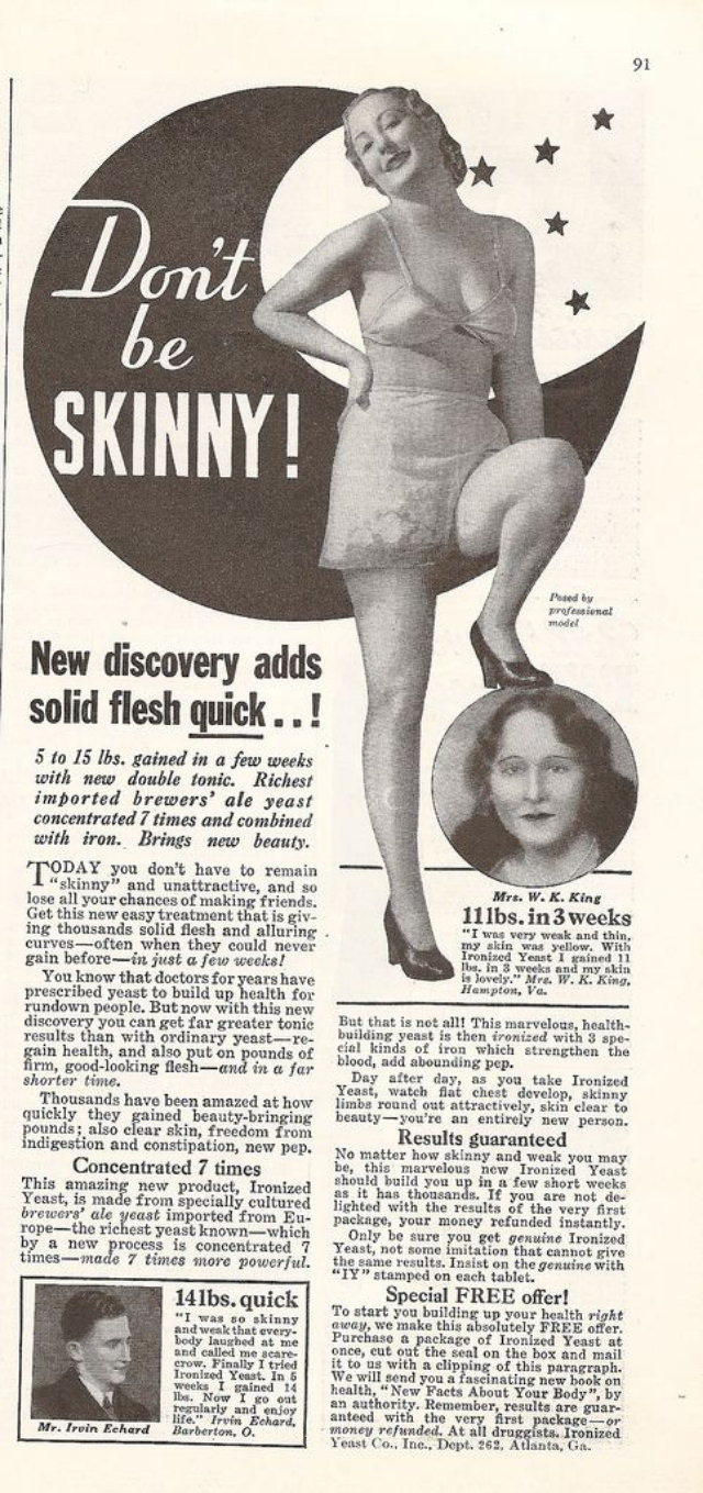 Don&;t be Skinny: Use Ironized Yeast, the Quick Way to Gain Weight, So You’ll Look Better in a Bathing Suit!