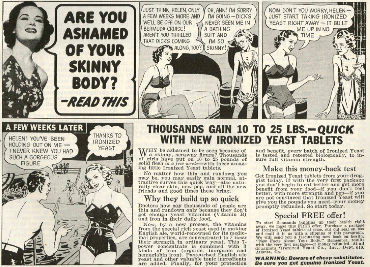 Don&;t be Skinny: Use Ironized Yeast, the Quick Way to Gain Weight, So You’ll Look Better in a Bathing Suit!