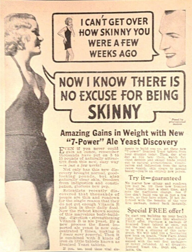 Don&;t be Skinny: Use Ironized Yeast, the Quick Way to Gain Weight, So You’ll Look Better in a Bathing Suit!
