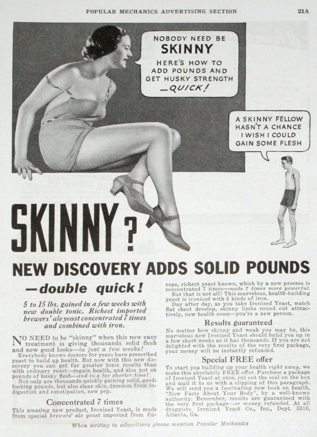Don&;t be Skinny: Use Ironized Yeast, the Quick Way to Gain Weight, So You’ll Look Better in a Bathing Suit!