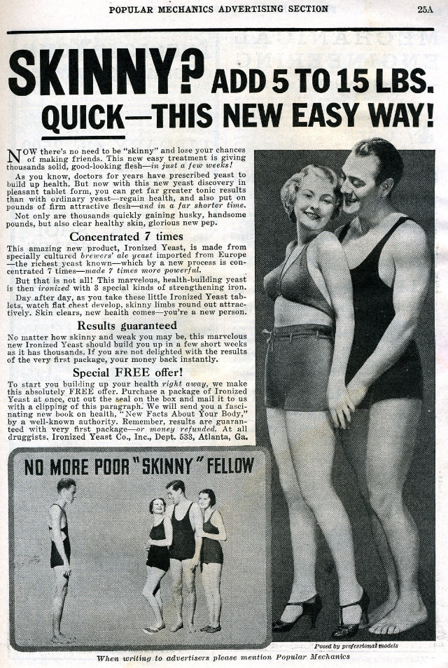 Don&;t be Skinny: Use Ironized Yeast, the Quick Way to Gain Weight, So You’ll Look Better in a Bathing Suit!