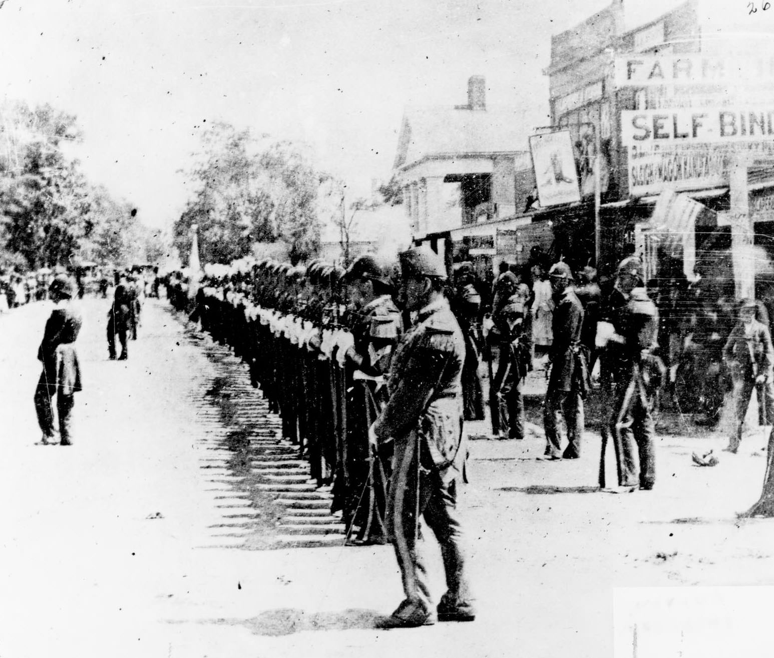 #57 Civil War soldiers lined up in Janesville, 1860
