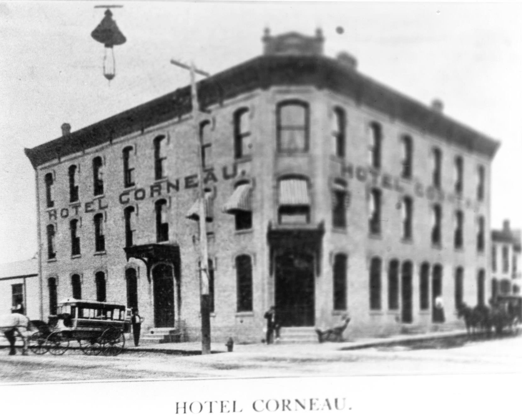 #80 Hotel Corneau on the corner of Main and First Street in Janesville, 1890