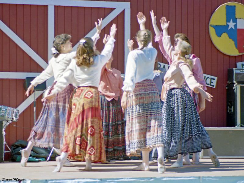 #10 A local dance group performs at a festival in Bear Creek park, Keller, 1995