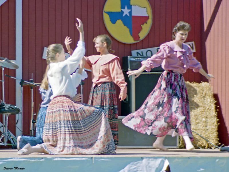 #12 A local dance group performs at a festival in Bear Creek park, Keller, 1995