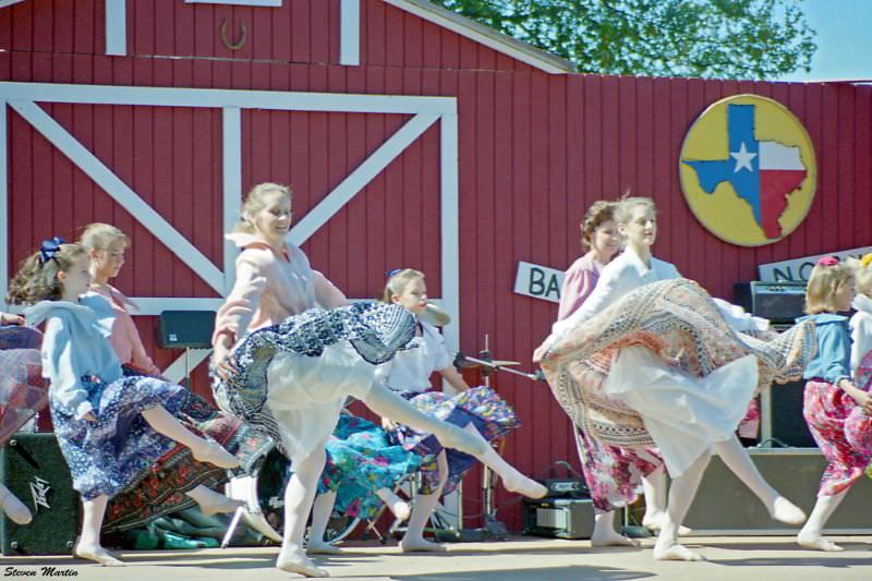 #13 A local dance group performs at a festival in Bear Creek park, Keller, 1995