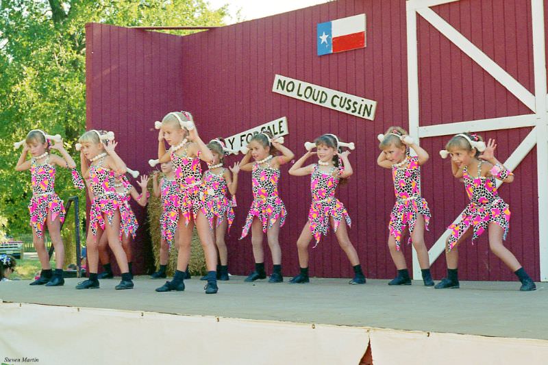 #38 Girls performing at a festival at Bear Creek Park, Keller, 1995