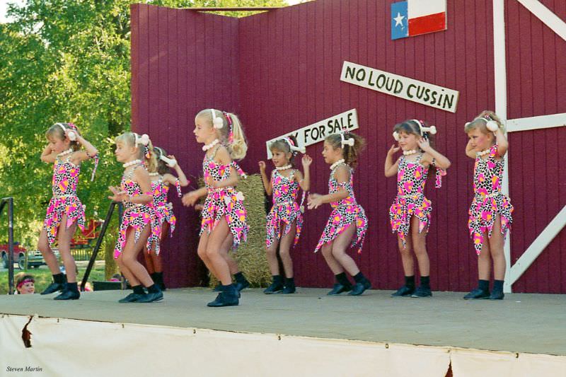#39 Girls performing at a festival at Bear Creek Park, Keller, 1995