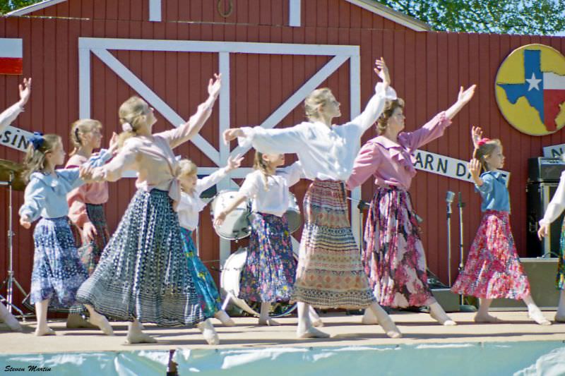 #8 A local dance group performs at a festival in Bear Creek park, Keller, 1995