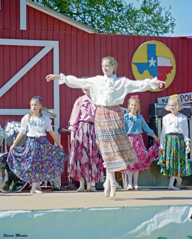 #9 A local dance group performs at a festival in Bear Creek park, Keller, 1995