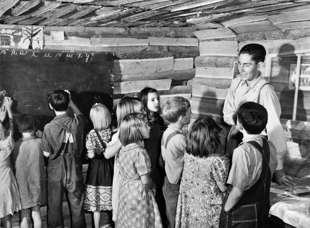 #122 One-room Schoolhouse showing Overcrowded Conditions and need for Repairs and Equipment, Breathitt County, Kentucky, November 1940