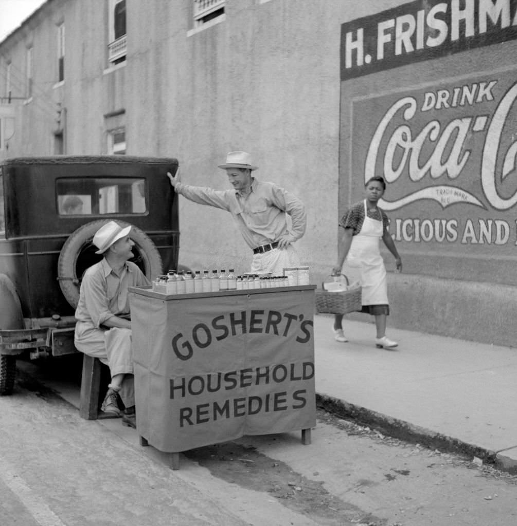 #131 Street Vendor Selling Household Remedies, Port Gibson, Mississippi, August 1940