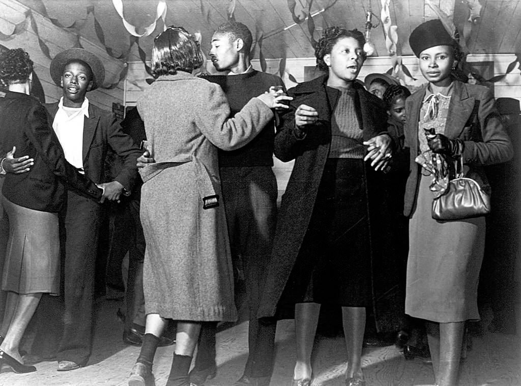 #161 Patrons dancing at a juke joint near Clarksdale, Mississippi, November 1939.