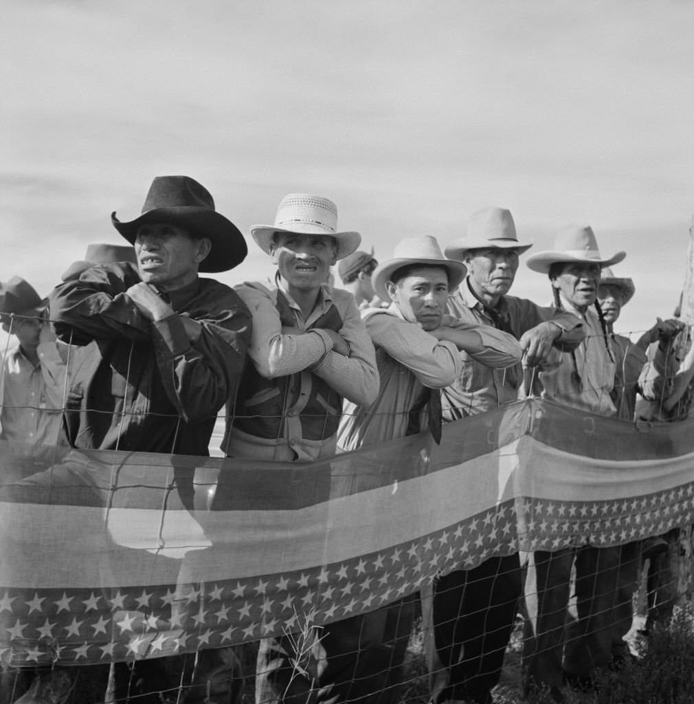 #210 Native Americans Watching Crow Fair, Crow Agency, Montana, July 1941.