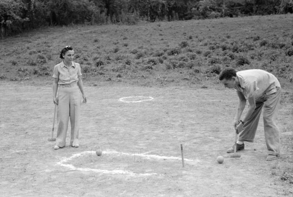 #224 Two People Playing Croquet at American Legion Fish Fry, Oldham County, near Louisville, Kentucky, August 1940