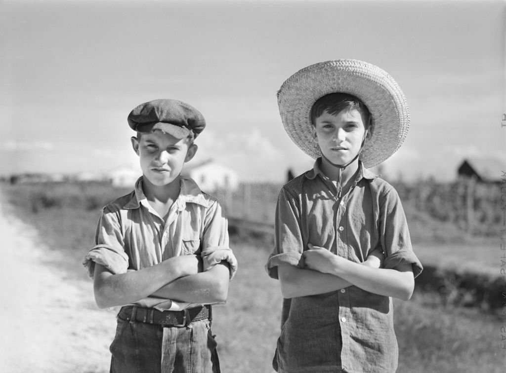 #228 Two Cajun Children on Terrebonne Project, Schriever, Louisiana, June 1940