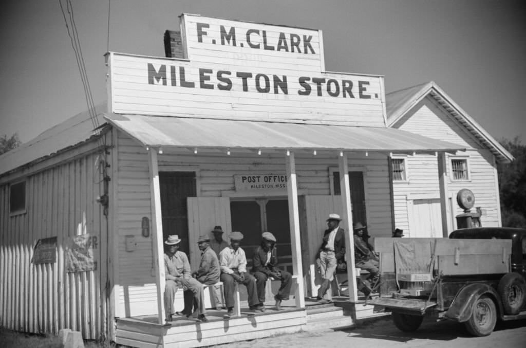 #14 Tenant Farmers on Porch of Store and Post Office, Mileston, Mississippi, October 1939