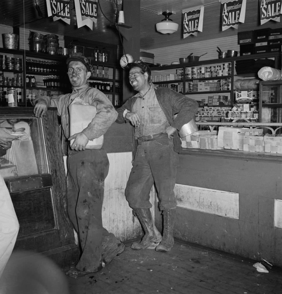 #66 Two Coal Miners Buying Groceries in Company Store, Pursglove, West Virginia, 1939