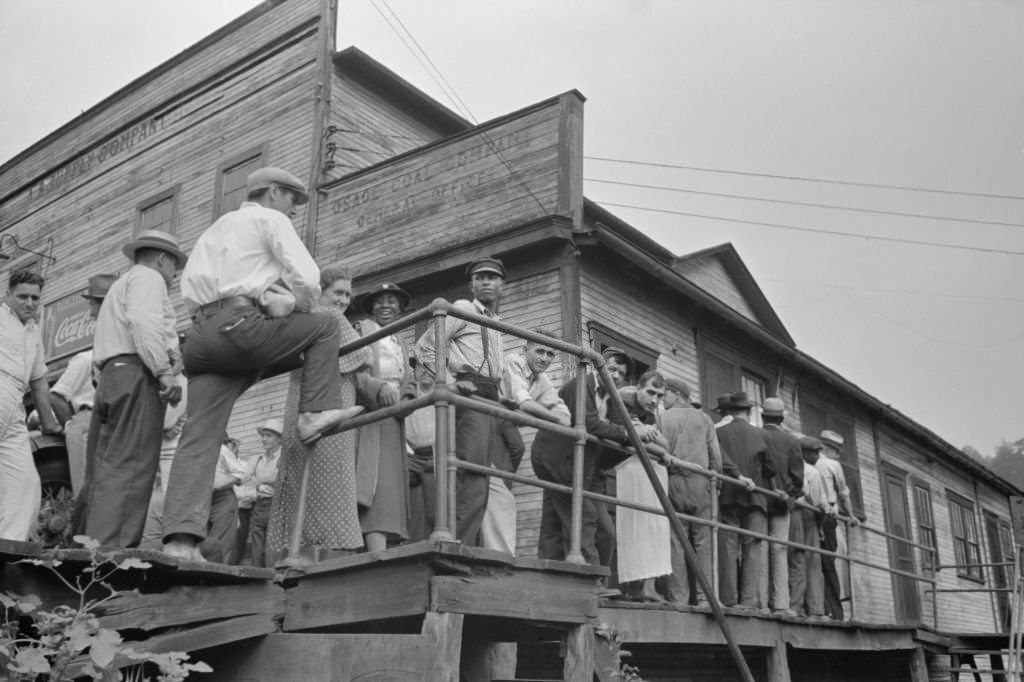 #73 Coal Mine Employees Waiting to be Paid, Osage, West Virginia, 1939