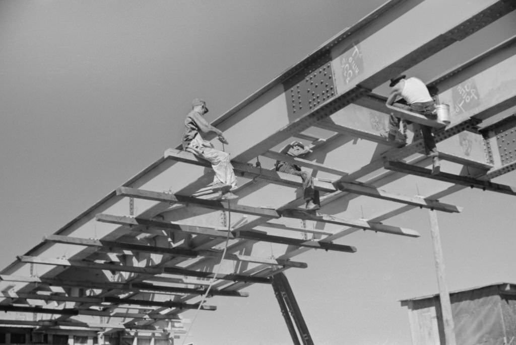 #76 Construction Workers Building New Bridge, Tygart Valley Homesteads, West Virginia, 1939