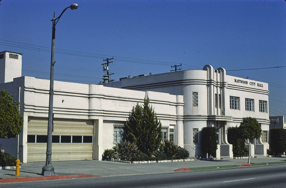 #8 Maywood City Hall, Slauson & NE Fishburn, Maywood, Los Angeles, California, 1977