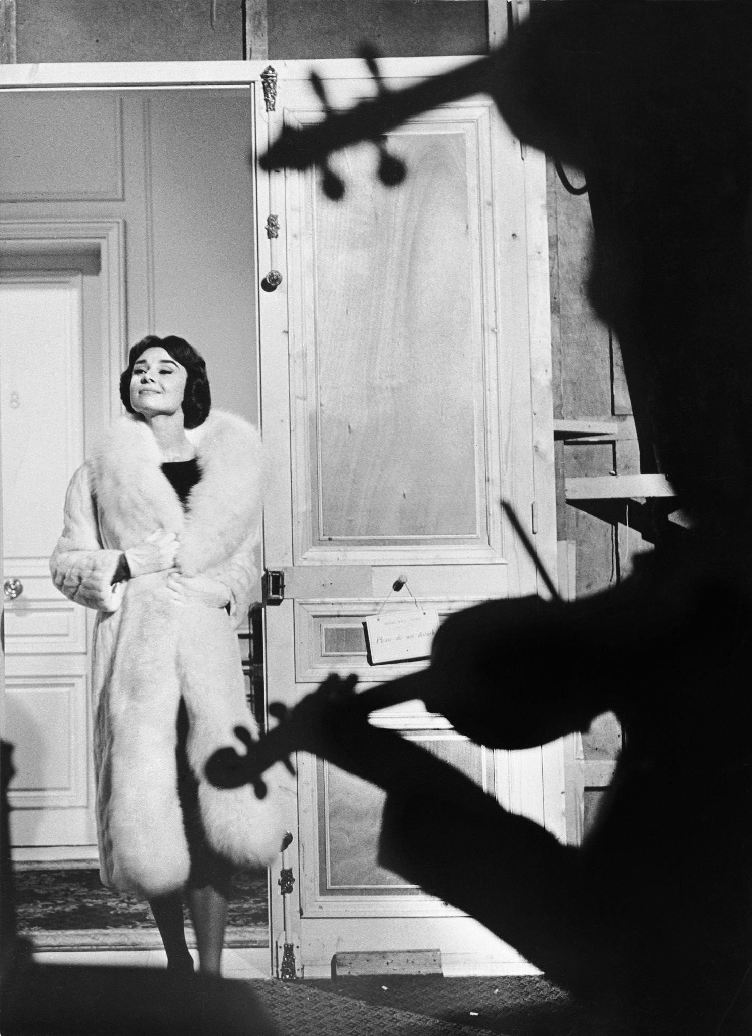 Audrey Hepburn in 1957 during the filming of “Love in the Afternoon” in Paris, 1957