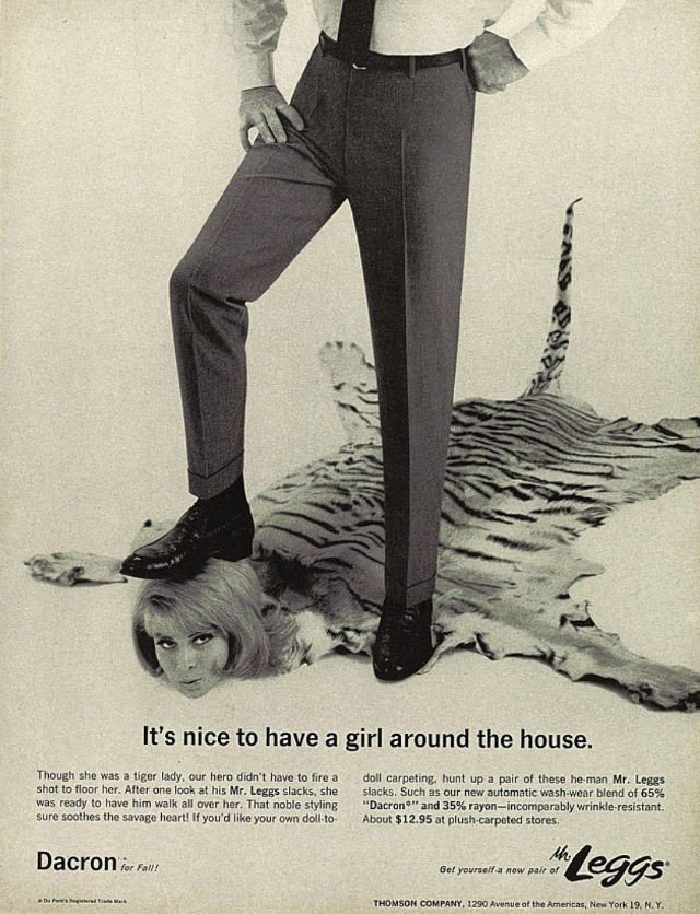 Sexist and Offensive Vintage ads of Mr Leggs Slacks by Dacron from the 1970s Vintage Ads