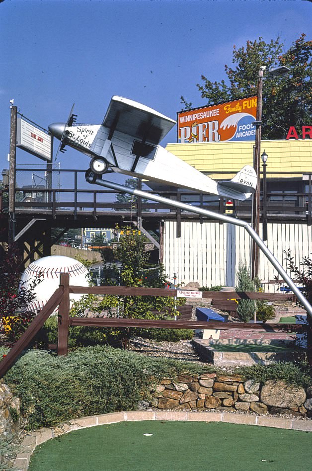 #20 Plane view 1, Salute to the USA mini golf, Lake Winnipesaukee Pier, Weirs Beach, New Hampshire, 1981