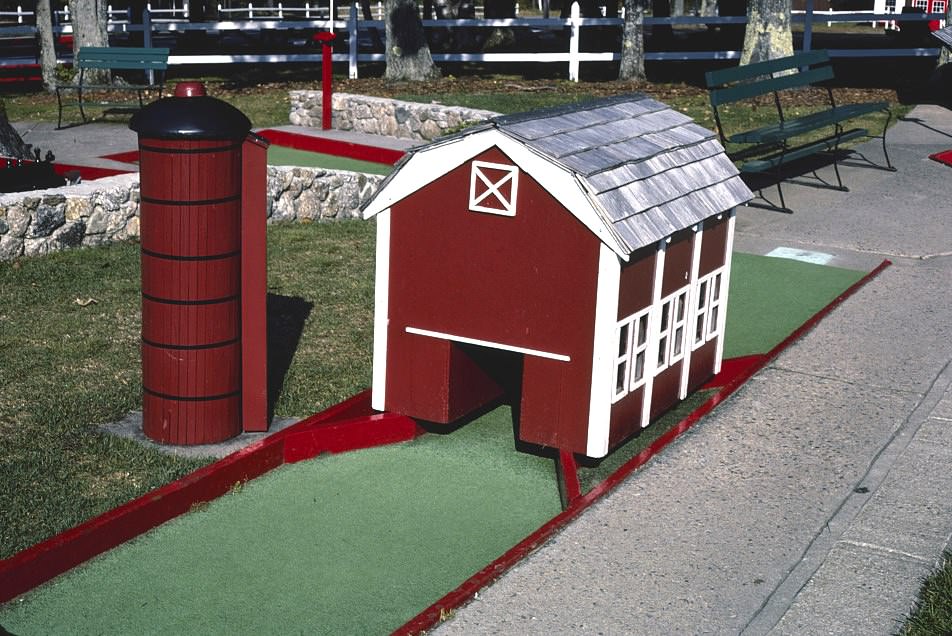 #63 Barn, Funspot mini golf, Route 3, Weirs Beach, New Hampshire, 1981