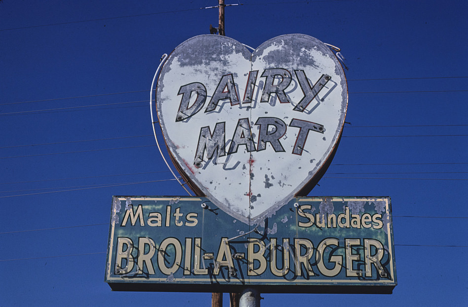 #130 Dairy Mart Drive-in sign, Artesia, New Mexico, 1983