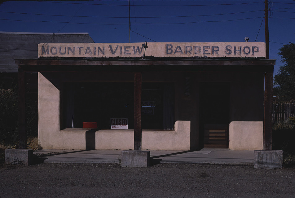 #156 Mountain View Barber Shop, El Prado, New Mexico, 1981
