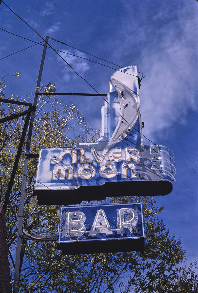 #182 Silver Moon Bar sign, B-40 (Route 66), Grants, New Mexico, 1987