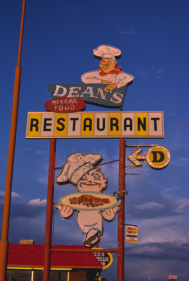 #78 Dean’s Restaurant sign, B-40 (Route 66), Tucumcari, New Mexico, 1987