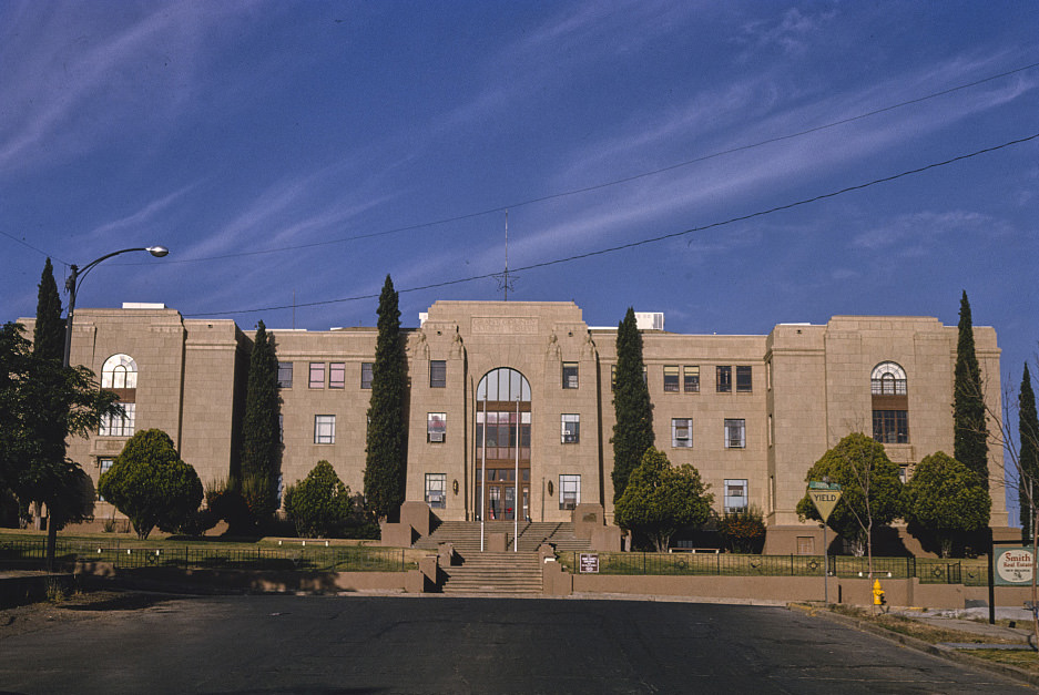 #105 Grant County Courthouse, entire street, Copper Street, Silver City, New Mexico, 1991