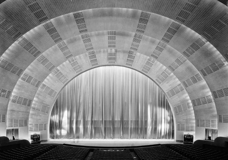 #16 International Music Hall, Radio City, New York City. House with curtain down, from main orchestra, December 7, 1932