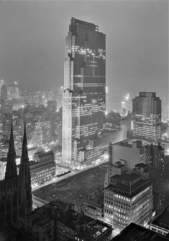 #8 Rockefeller Center and the RCA Building from 515 Madison Avenue, New York City, December 5, 1933