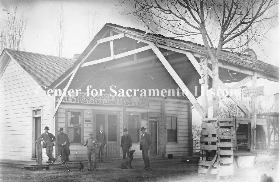 #12 View of Weinstock and Lubin’s first store, the Mechanic’s Store, located at 4th and K Sts., 1855