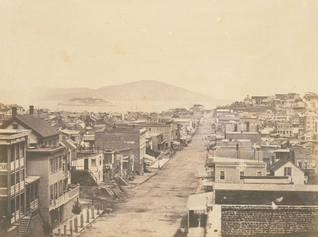 #6 View down Stockton street, May 1855
