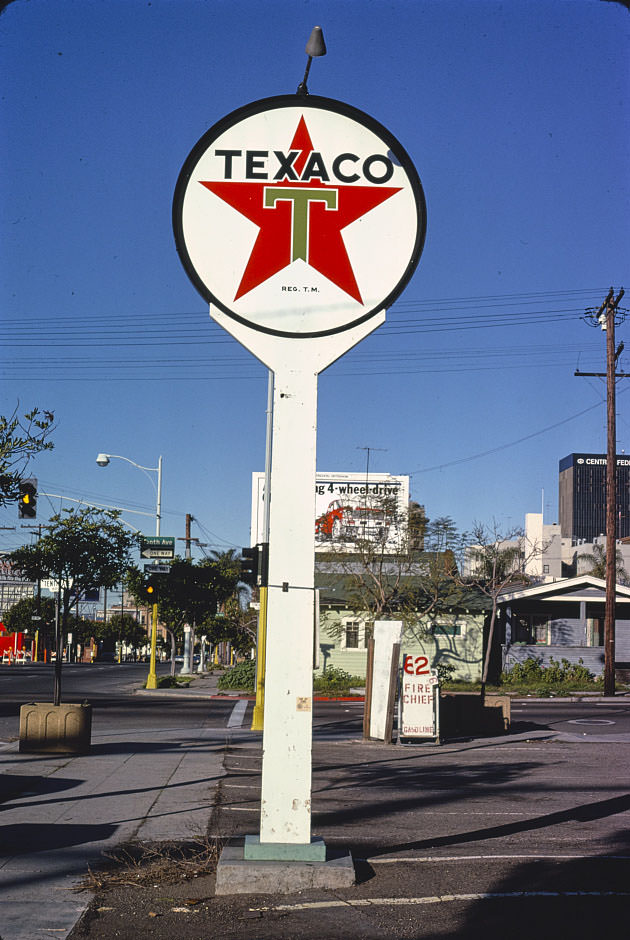 #45 Texaco Gas sign, San Diego, California, 1979