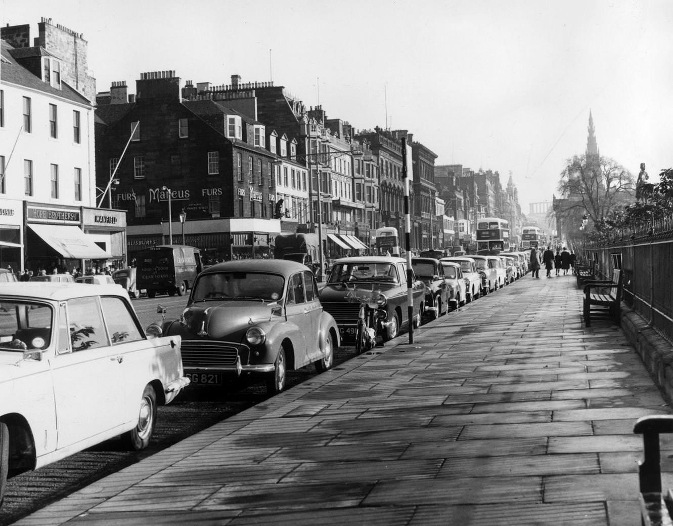 #139 Princes Street, Edinburgh with cars parked at the kerbside, 1963