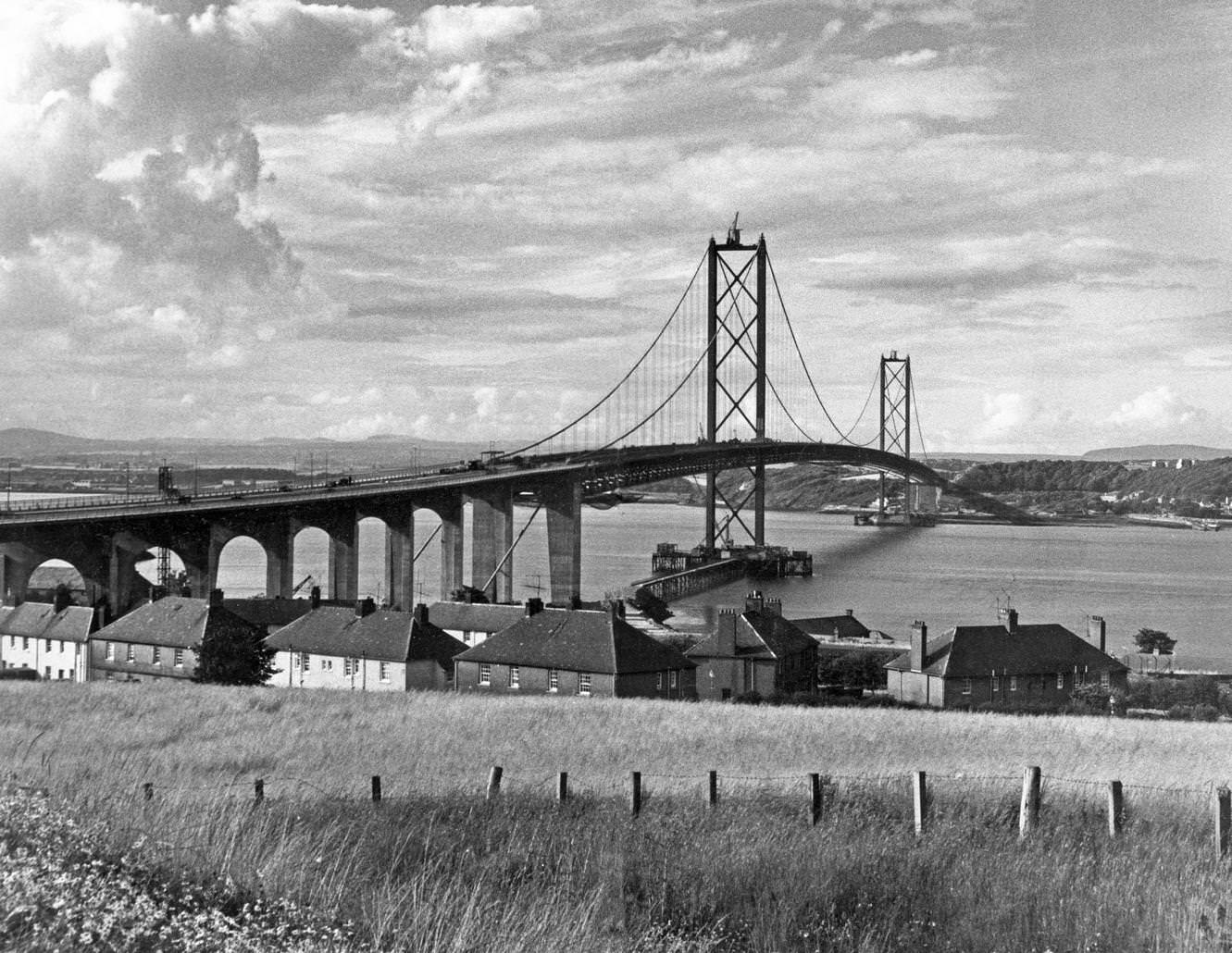 #23 The Forth Road bridge from South Queensferry to North Queensferry, shortly after construction, August 1964.